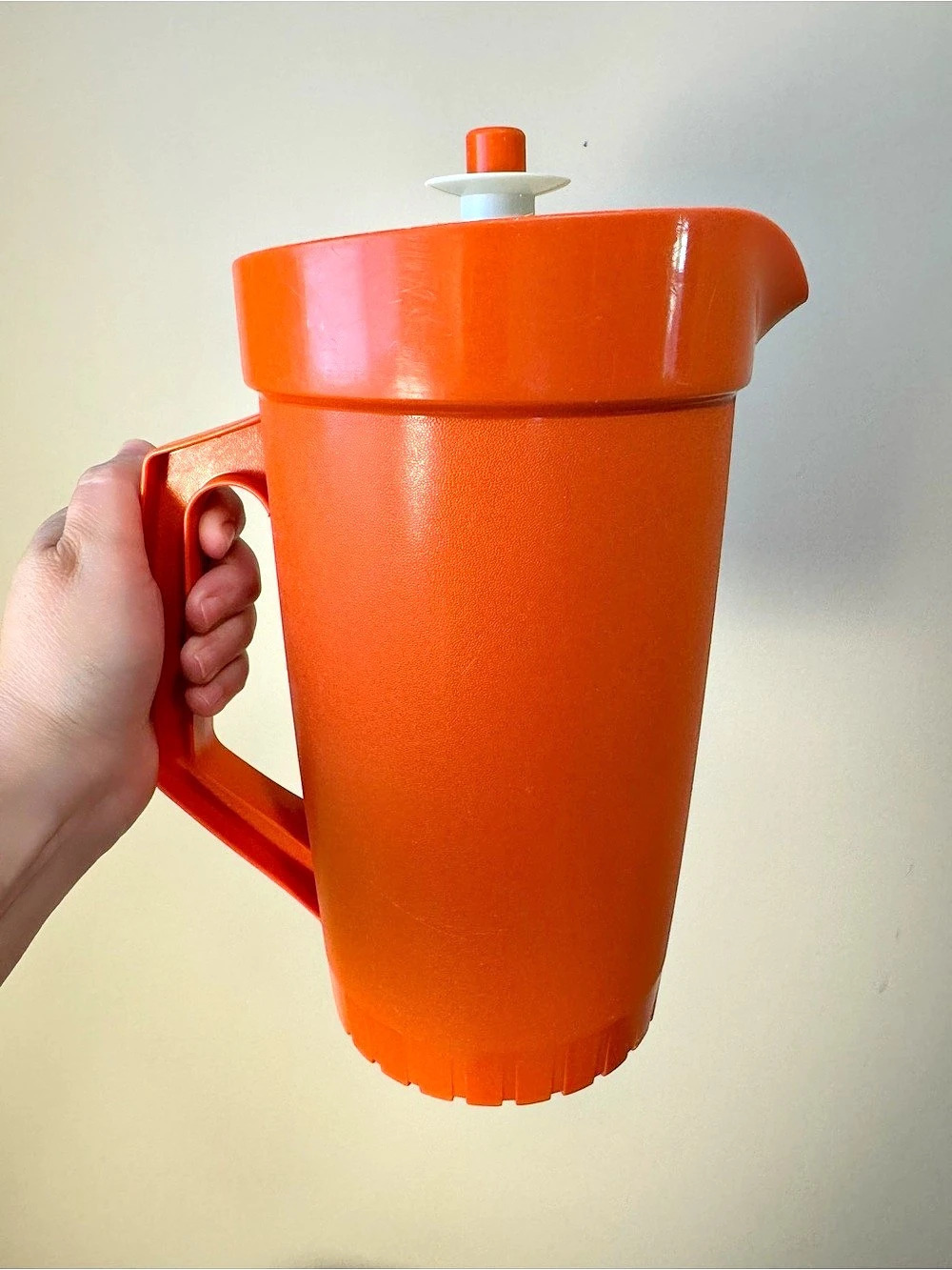 TUPPERWARE Vintage 800-8 Orange Push Button Pitcher Made in Canada